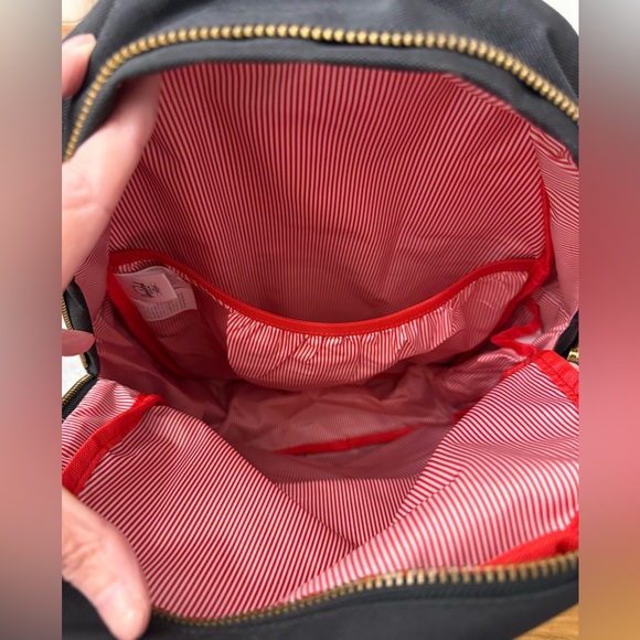 Herschel Supply Company Classic Black Backpack Red White Pinstripe Lining NWOT - Picture 7 of 11